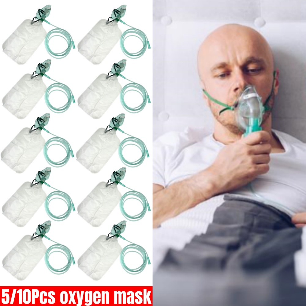 5-10Pcs Disposable Adult High  - Oxygen Mask Non-Rebreather recension och pris